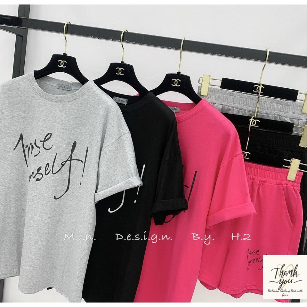 [ 𝐅𝐑𝐄𝐄 𝐒𝐇𝐈𝐏 ]   BỘ ĐÙI THỤNG COTTON CHỮ KÍ SIÊU HÓT ĐỒ BỘ NGẮN TAY