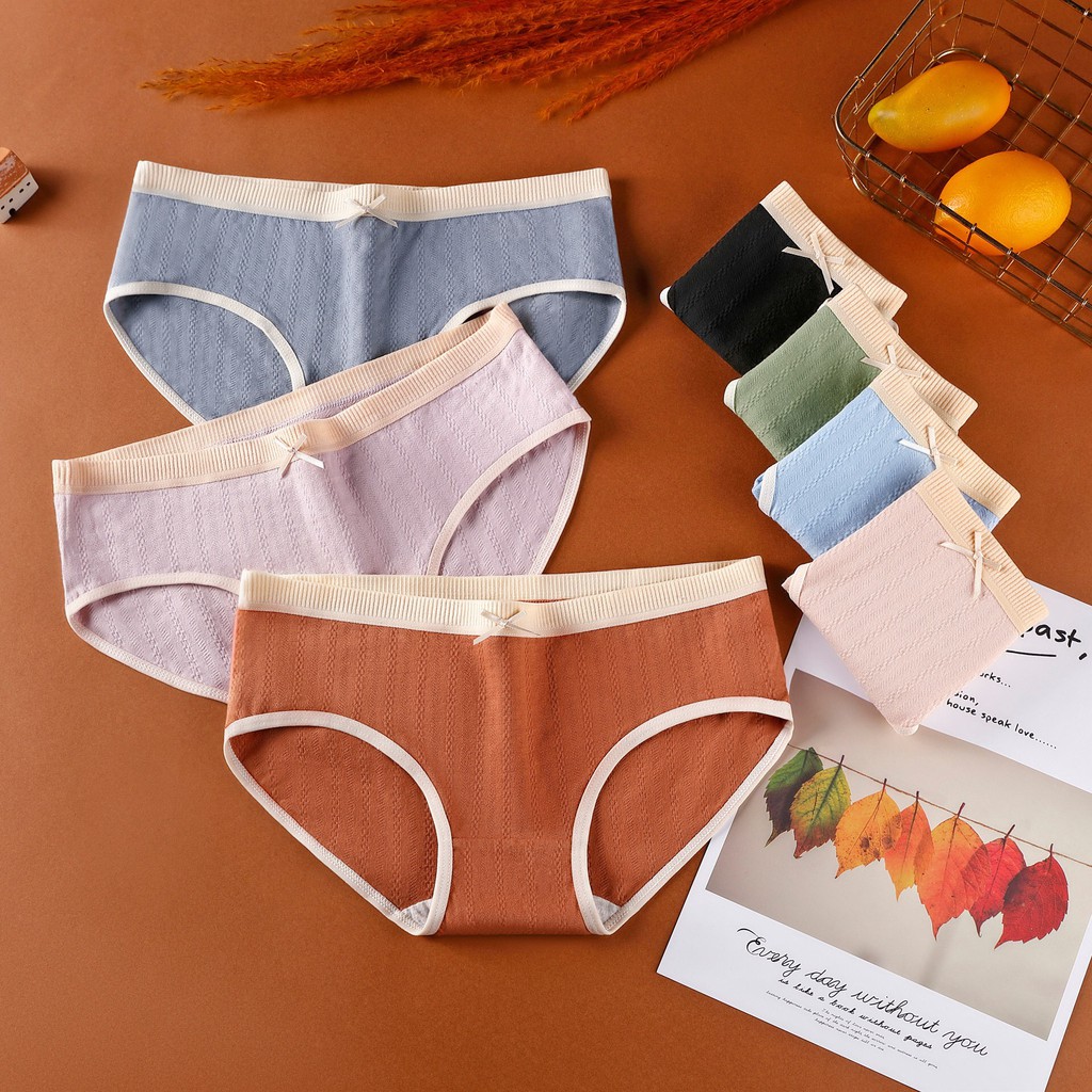 Quần Lót Nữ Cotton Mịn 100% 🍍 Quần Lót Cotton Chống Viêm Kháng Khuẩn gắn Nơ Dễ Thương