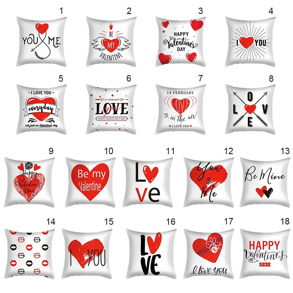 .Vỏ Gối Vuông 45 * 45cm Chủ Đề Valentine Độc Đáo