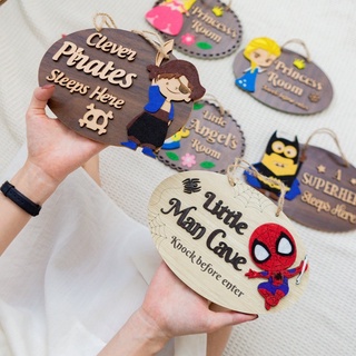 Bảng Gỗ Nhân Vật Hoạt Hình Treo Phòng Cho Bé