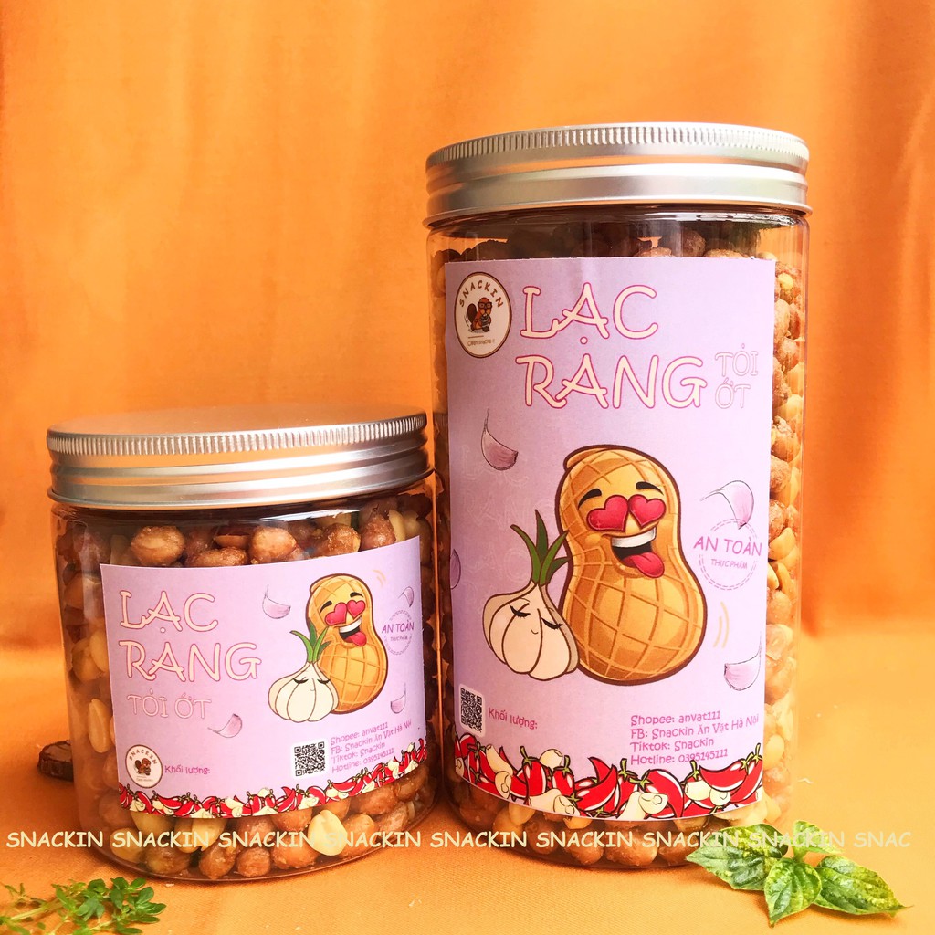 Lạc rang tỏi ớt SNACKIN, mặn ngọt cay cay, hũ pet, ăn vặt Hà Nội | BigBuy360 - bigbuy360.vn