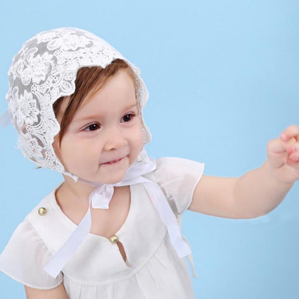 Sf Mũ Trùm Đầu Cotton Phối Ren Hoa Dễ Thương Làm Đạo Cụ Chụp Ảnh Cho Bé