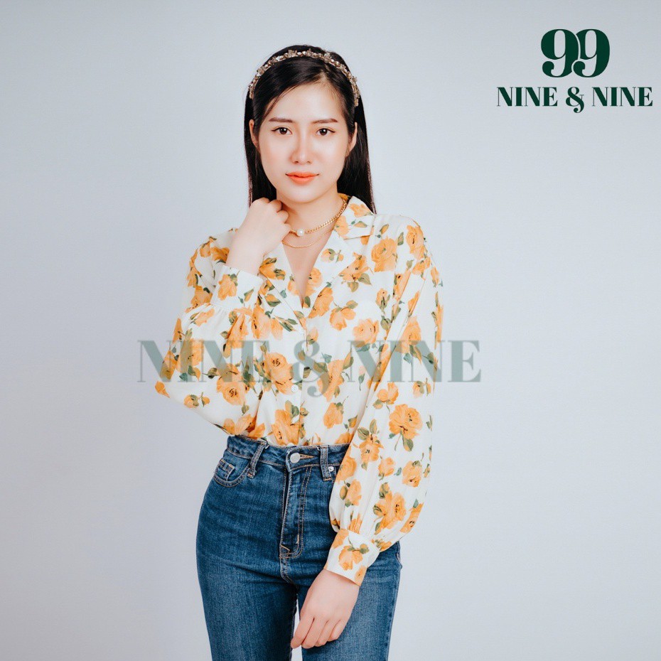 Áo Sơ Mi Nữ ♥️ Tay Dài Hoa Tiết Hoa Hồng Retro Chiffon From Rộng Hàn Quốc - Store 99 - HÀNG MỚI VỀ