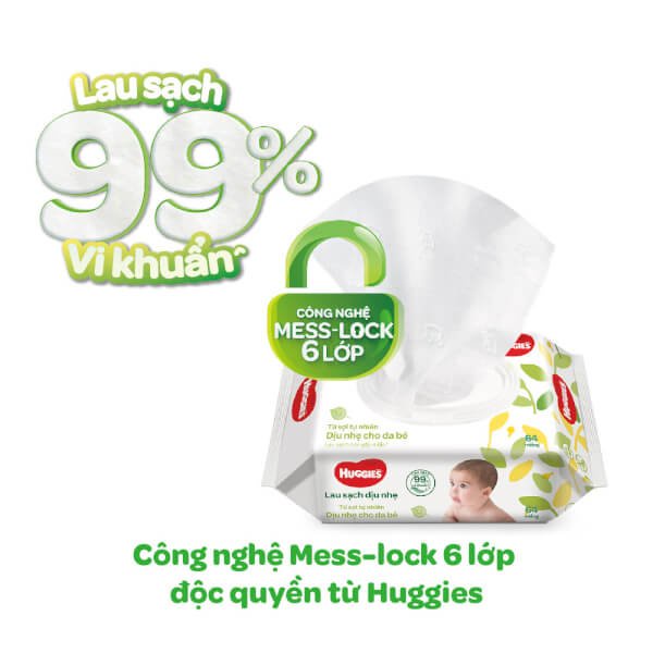 [Deal Siêu Rẻ] Combo 4 Gói Khăn giấy ướt cho trẻ sơ sinh Huggies không mùi, gói 64 tờ