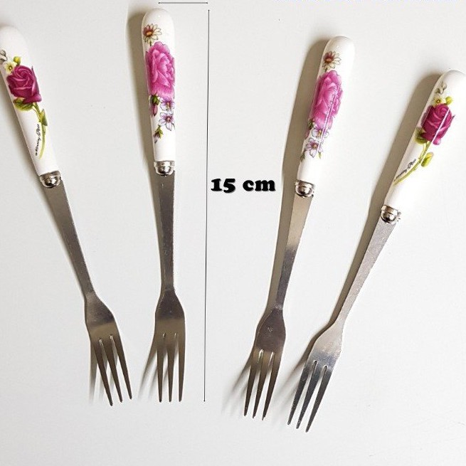 Nĩa, muỗng, dao inox cán sứ cao cấp - spoon snail fork