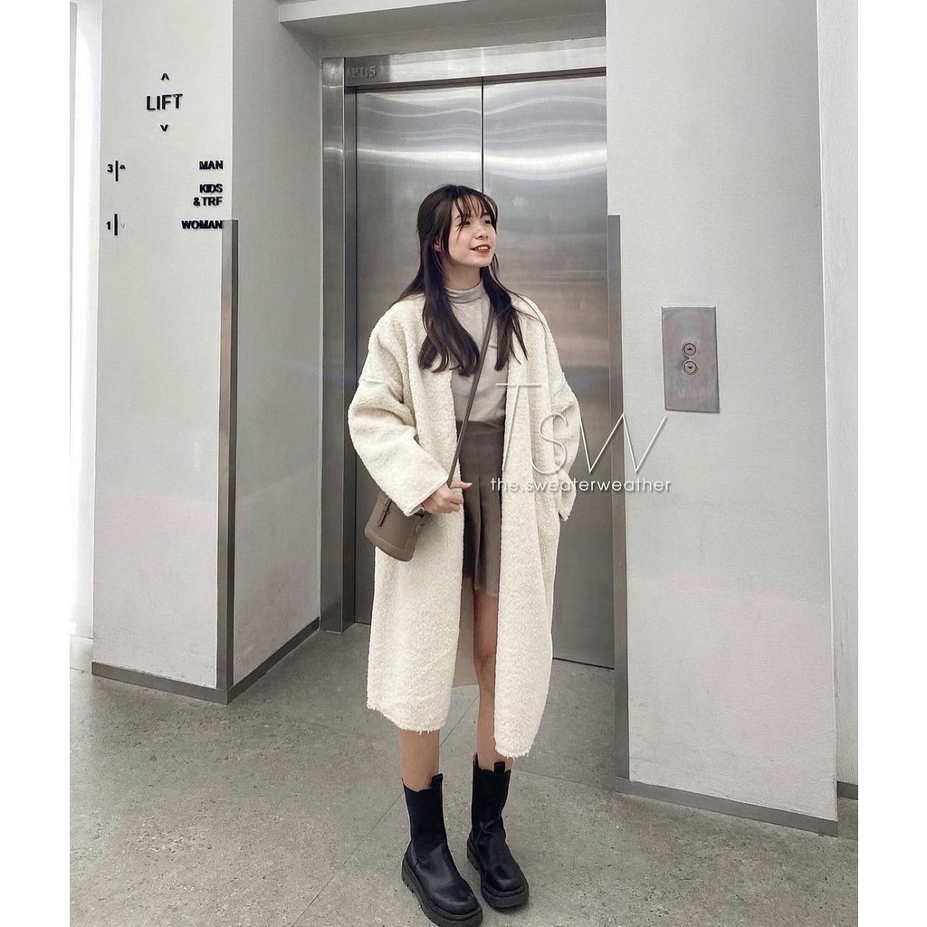 Áo Khoác Cardigan Lông Cừu Nữ [FREESHIP] BaoBao - Jacker bông choàng siêu ấm dáng dài, vintage kiểu dáng cá tính Ulzzang | BigBuy360 - bigbuy360.vn