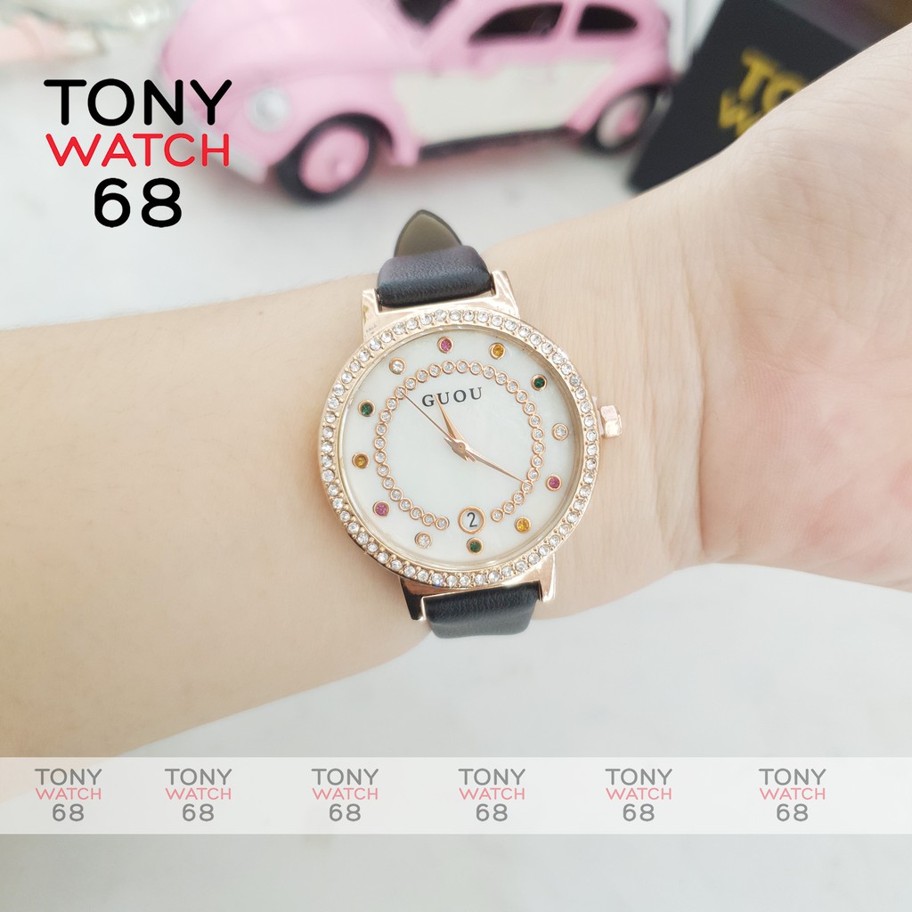 Đồng hồ nữ Guou dây da đeo tay chính hãng chống nước thời trang giá rẻ | BigBuy360 - bigbuy360.vn