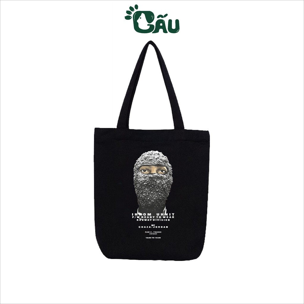 Túi tote Gấu194 vải bố canvas cao cấp mềm mịn - Bịt Mặt