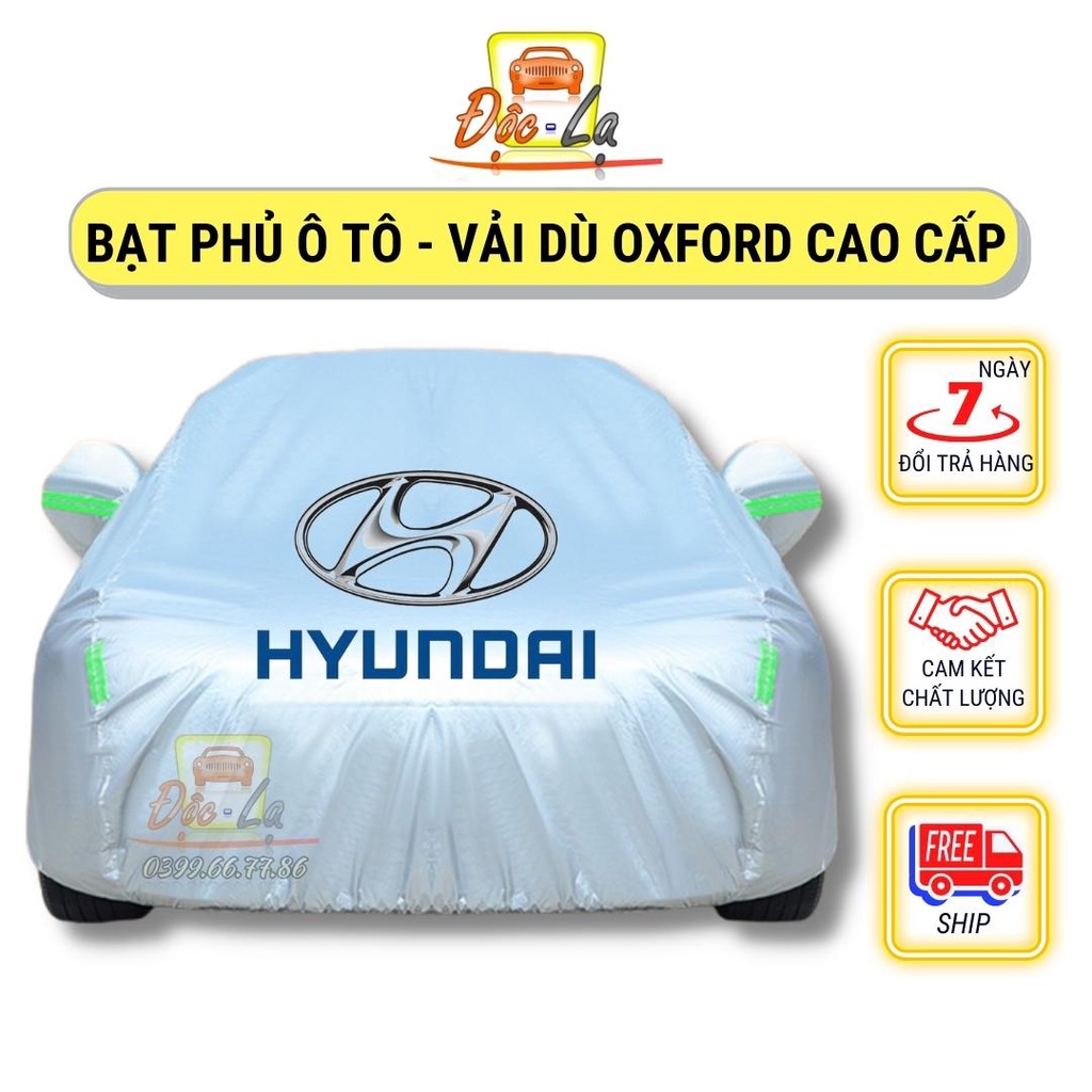 Bạt Phủ Ô Tô Vải Dù Hyundai I10, I20, I30, Accent, Santafe, Tucson, Kona, Getz, Avante, Elantra, Sonata