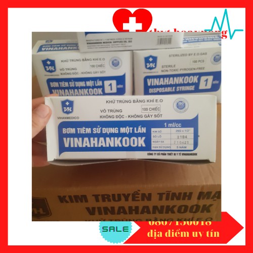 [giá tốt]Bơm Tiêm Vinahannkook 1ml ( Hộp 100 )