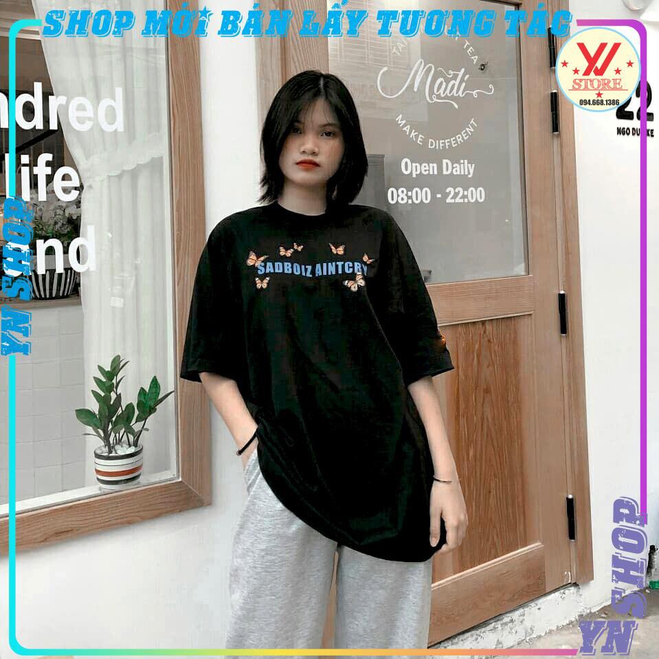 Áo Thun SADBOIZ AINTCRY Bướm Form Rộng Unisex Nam Nữ - áo phông tay lỡ phong cách Ulzzang