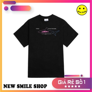 Áo thun unisex local brand levents shark/ black form dáng rộng tay lỡ - full box - full tag
