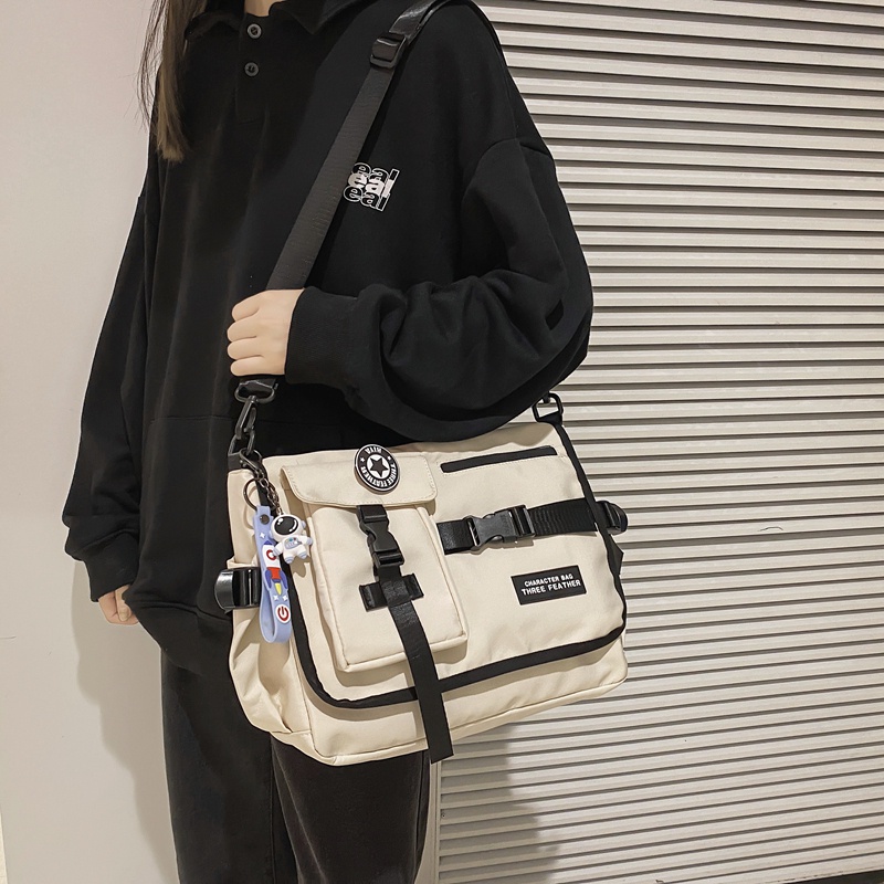 Balo đeo chéo PRETTYZYS kích thước lớn phong cách ulzzang thời trang 2o21 cho học sinh