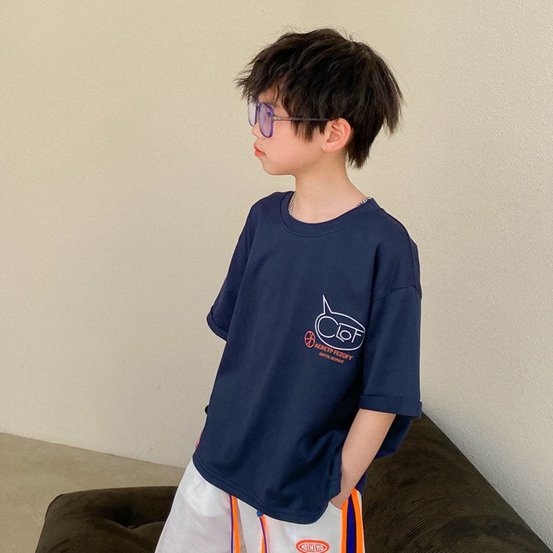 Áo Thun 100% Cotton Tay Ngắn Thời Trang Mùa Hè Dành Cho Bé Trai