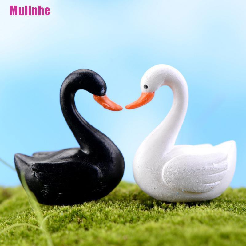 Thiên Nga Đen / Trắng Mini Trang Trí Sân Vườn