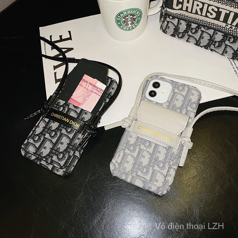 Apple Ốp Điện Thoại Có Ngăn Đựng Thẻ Và Dây Đeo Chéo Cho iphone 12Promax 11 15 14 13 pro 8Plus xs max Xr