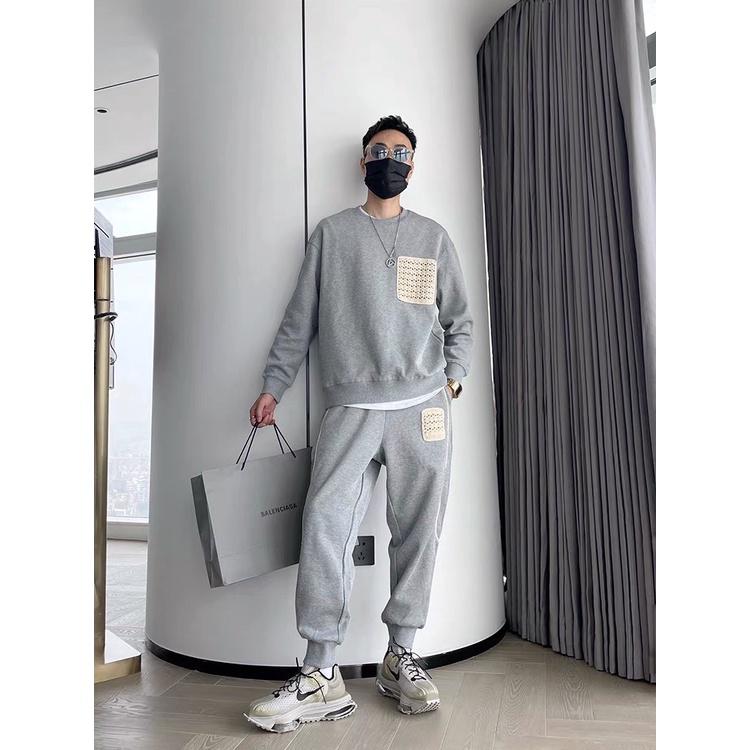 Bộ nỉ nam dài tay túi sóng chất liệu mềm mịn không xù phong cách thể thao unisex
