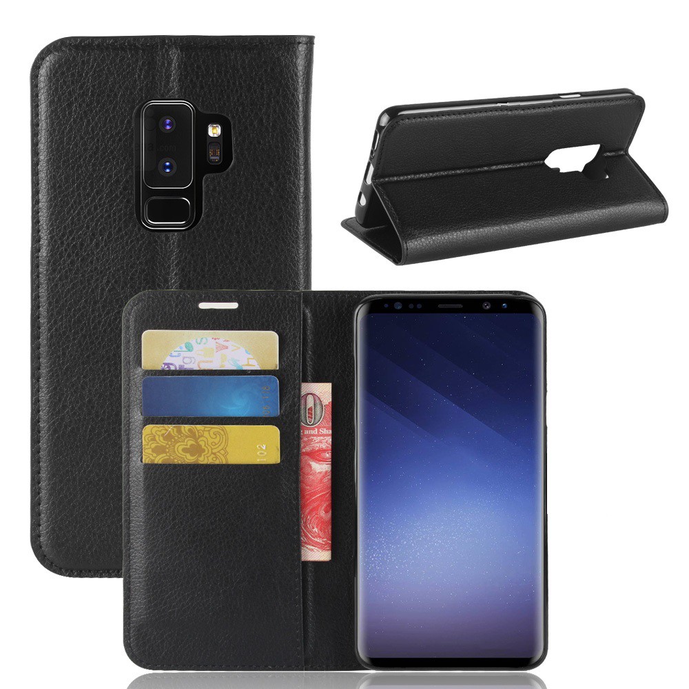 Bao da Samsung Galaxy S9 / s9 plus nắp gập may viền dạng ví sang trọng