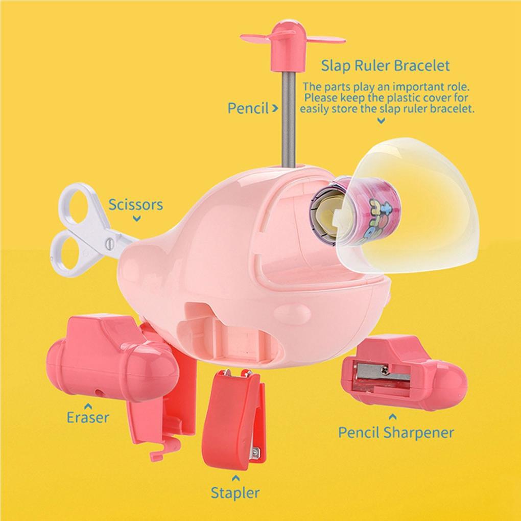 Bộ 6 Dụng Cụ Học Tập Họa Tiết Hoạt Hình Xinh Xắn Dành Cho Bé