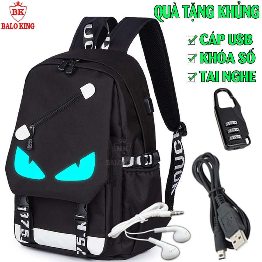 Balo nam nữ đi học thời trang phát sáng dạ quang Baloking -TẶNG cápUSB+Khóasố+TaiNghe- Cặp học sinh HOT nhất 2021