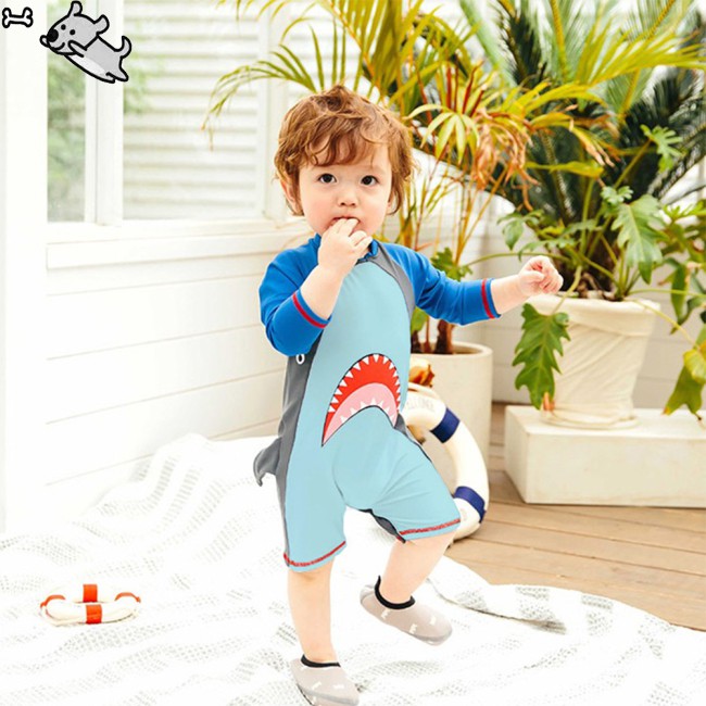 COD Boy 1 to 6 Years Old Cartoon Sleeve Long Swimsuit Sun Block Swimsuit | BigBuy360 - bigbuy360.vn