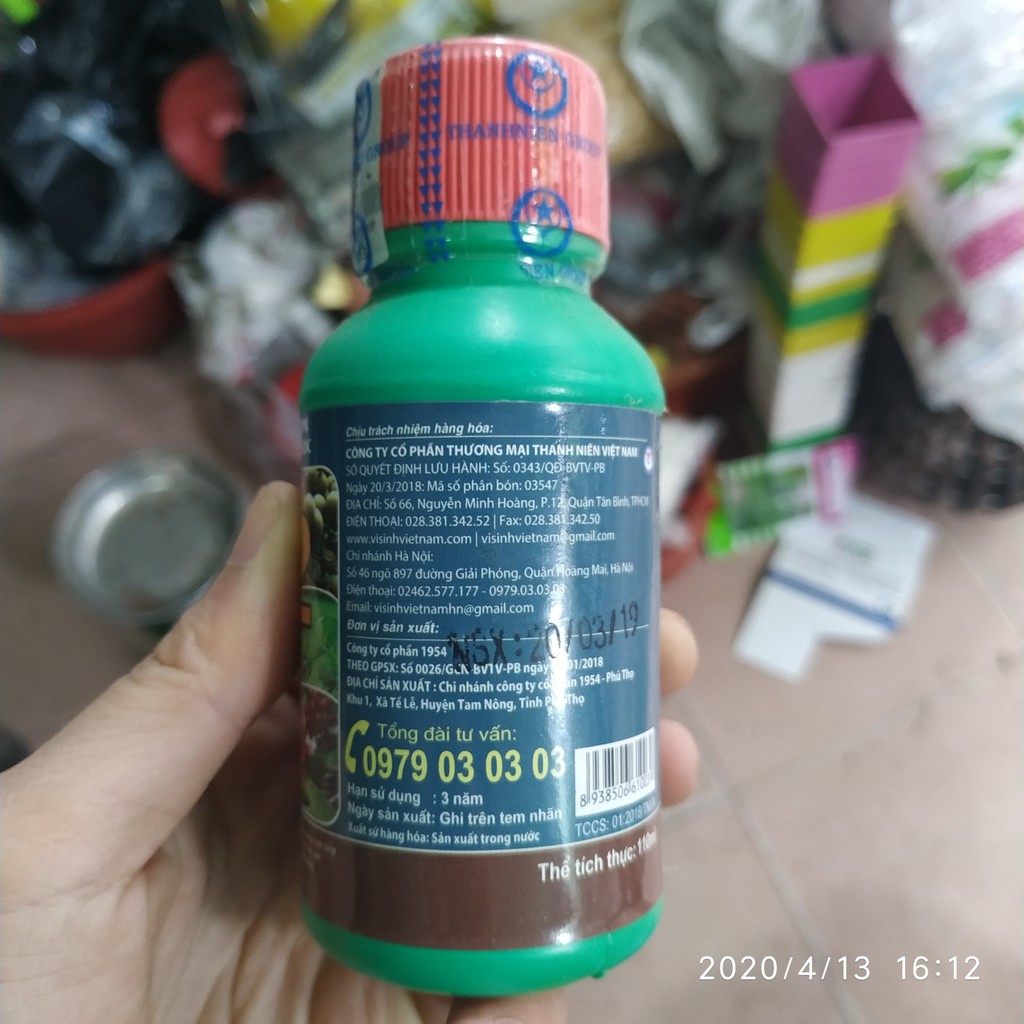Phân bón lá sinh học A2 cho cây ăn quả và cây công nghiệp 100ml
