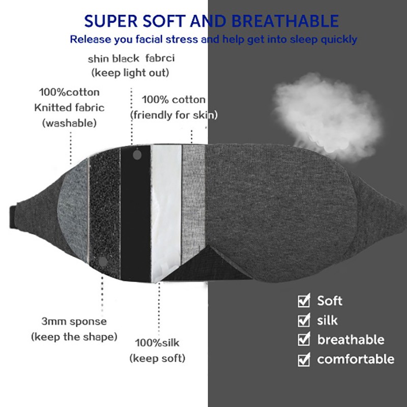 Miếng Bịt Mắt Ngủ Bằng Cotton Mềm Mại Tiện Dụng Khi Đi Du Lịch