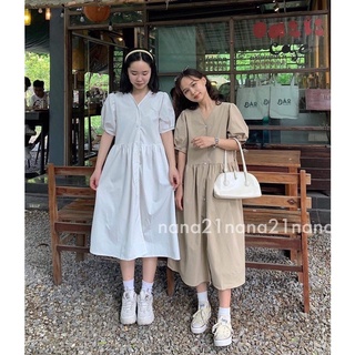 Váy babydoll một hàng khuy