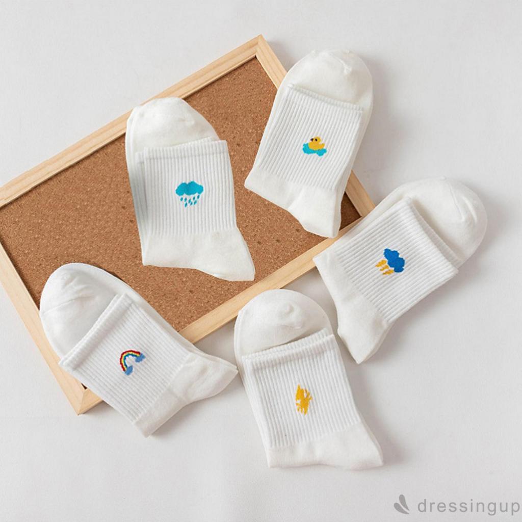 Đôi vớ dệt kim cổ cao in hình hoạt hình dễ thương cho nữ