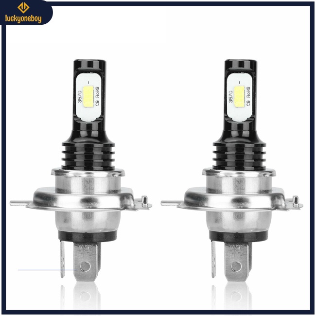 Đèn Pha Led H4 9003 Hb2 80w 3570 2 Bóng 6000k Ánh Sáng Đen Chất Lượng Cao Cho Xe Hơi