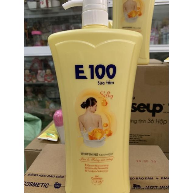 SỮA TẮM E100 SILKY vàng 1,2ML và 800ML