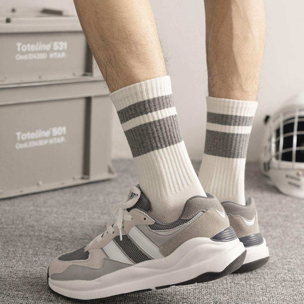 Vớ Cotton Họa Tiết Kẻ Sọc Thoáng Khí Thời Trang Nhật Bản Cho Nam