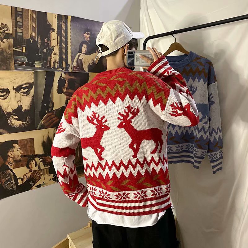 Áo Sweater Họa Tiết Giáng Sinh Thời Trang Hàn Quốc (M-2XL)