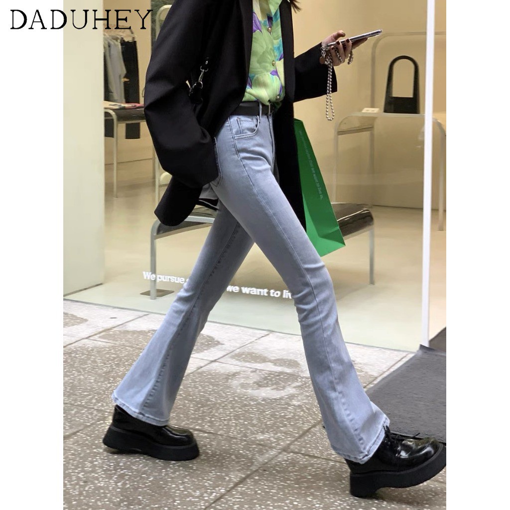 Quần jean daduhey thiết kế ống loe lưng cao mẫu mới 2021 thời trang cho nữ
