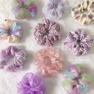 Buộc tóc scrunchies tone màu tím