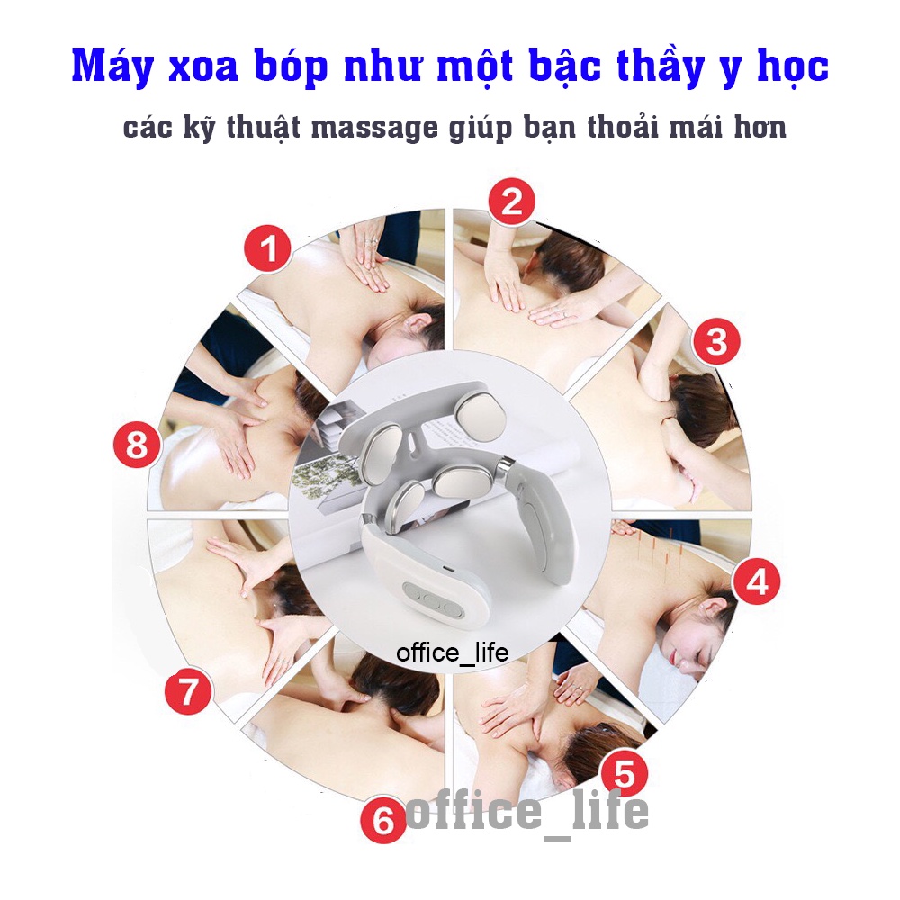 Máy massage cổ vai gáy 4 đầu công nghệ Nhật Bản