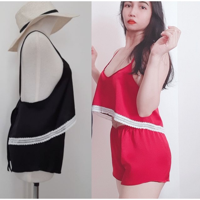 Đồ ngủ sexy gợi cảm, gồm áo và quần, Ảnh chụp thật 100%, Lụa satin cao cấp sang chảnh | BigBuy360 - bigbuy360.vn
