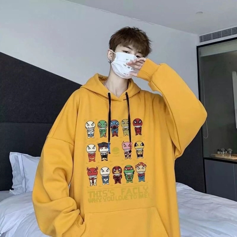 Áo Hoodie Nỉ Siêu Nhân Form Rộng Unisex Nam Nữ