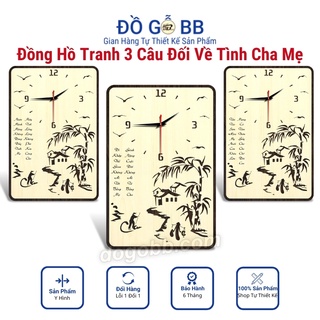 Tranh Đồng Hồ Gỗ Đi Khắp Thế Gian Không Ai Tốt Bằng Mẹ - Nước Mênh Mông Không Đong Đầy Tình Mẹ - Đồ Gỗ BB