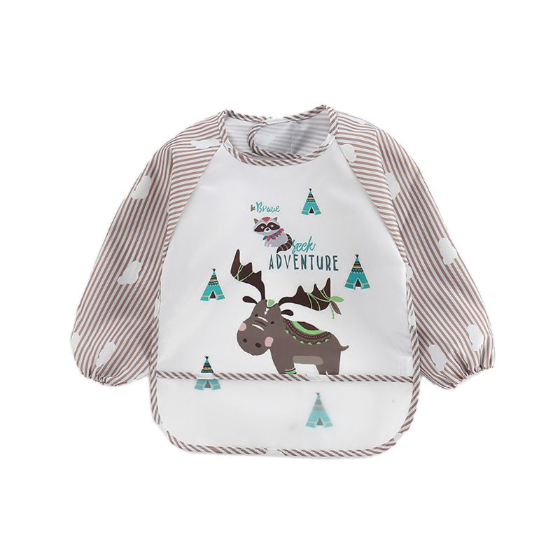 Tạp dề dài tay có túi chống nước cho bé