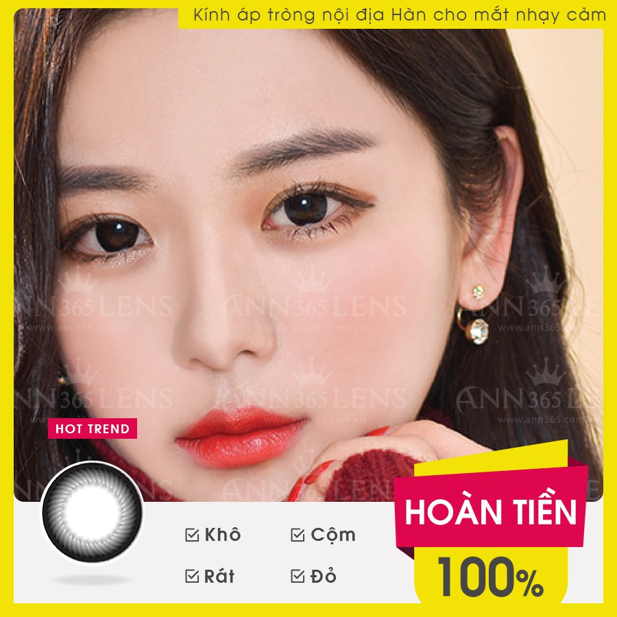 Lens Màu ANN365 Đi Học Đủ Độ Cận (0.0 Đến 10.0) , Kính Áp Tròng Học Sinh Màu Tự Nhiên (Có Bán Lệch Độ)