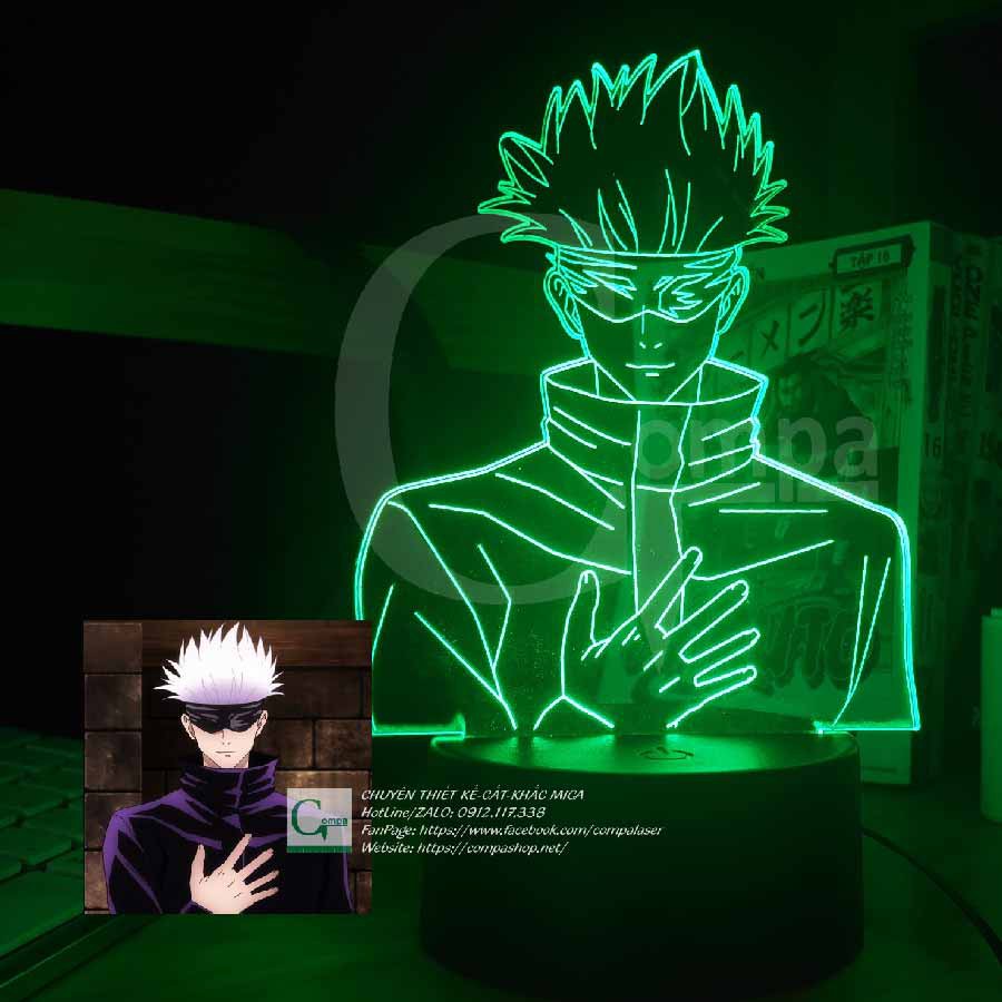 [ĐÈN NGỦ ANIME LED 3D] Đèn Ngủ Jujutsu Kaisen Satoru Gojo Type 25 AJKN0125 16 màu tùy chỉnh COMPASHOP