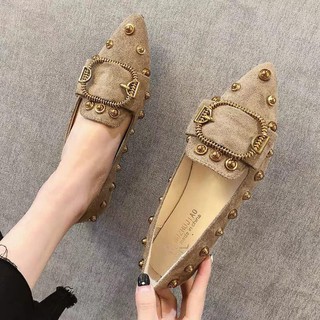 giày bệt nữ mũi nhọn đính đá thời trang
