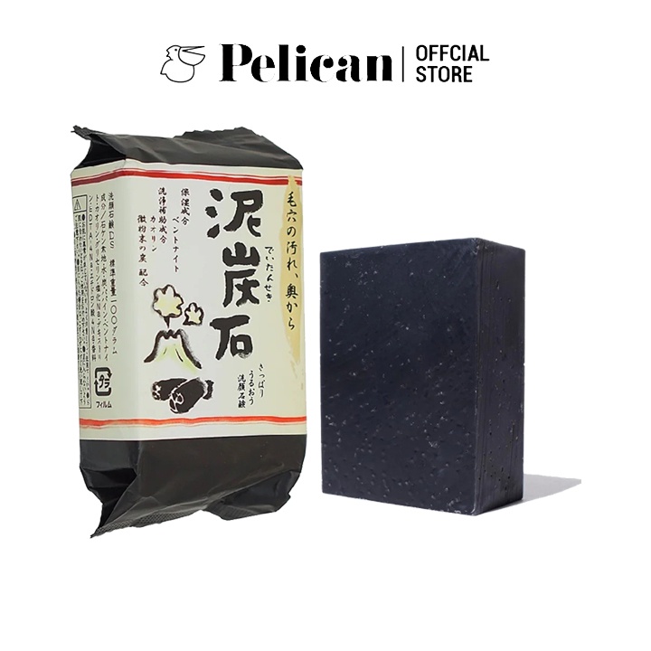 Xà phòng rửa mặt chiết xuất than và bùn Pelican Deitanseki Facial Soap 100g