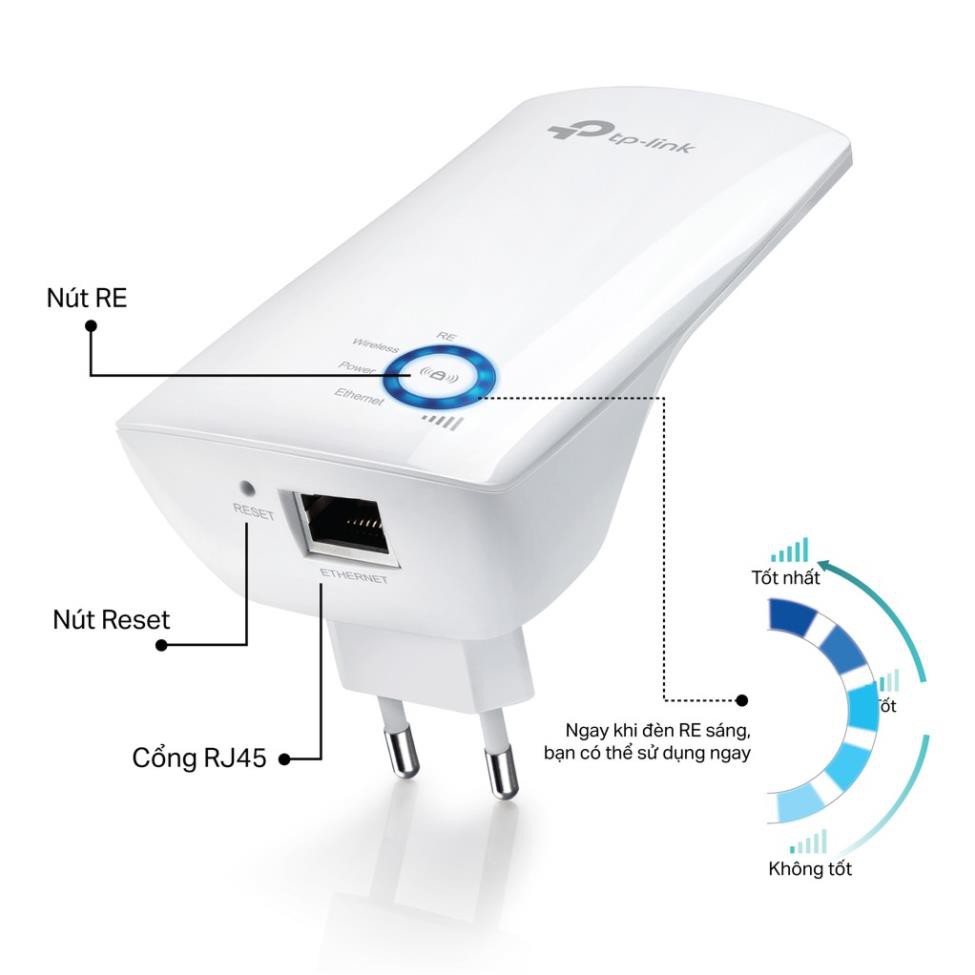 TP-Link Mở rộng sóng Wifi (Kích sóng wifi) Chuẩn N 300Mbps TL-WA850RE | BigBuy360 - bigbuy360.vn