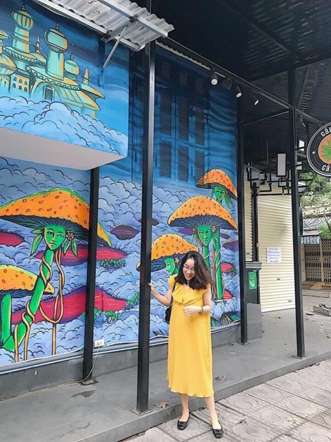 Váy bầu đẹp thiết kế dáng thời trang xếp li