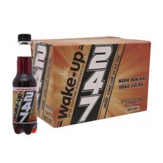 [TẶNG LON COMPACT]Thùng 24 chai nước tăng lực vị cà phê Wake up 247 chai 330ml