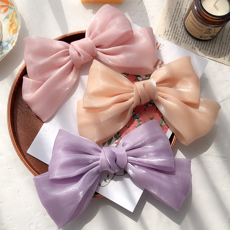 Kẹp tóc nơ Satin siêu đẹp phiên bản Hàn Quốc mới cho nữ