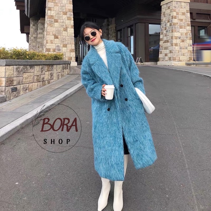 Áo khoác dáng dài nữ dạ lông ép Hàn quốc BORA SHOP mặc mùa đông sang chảnh order | BigBuy360 - bigbuy360.vn