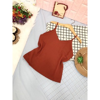 Áo voan 2 dây cổ tim